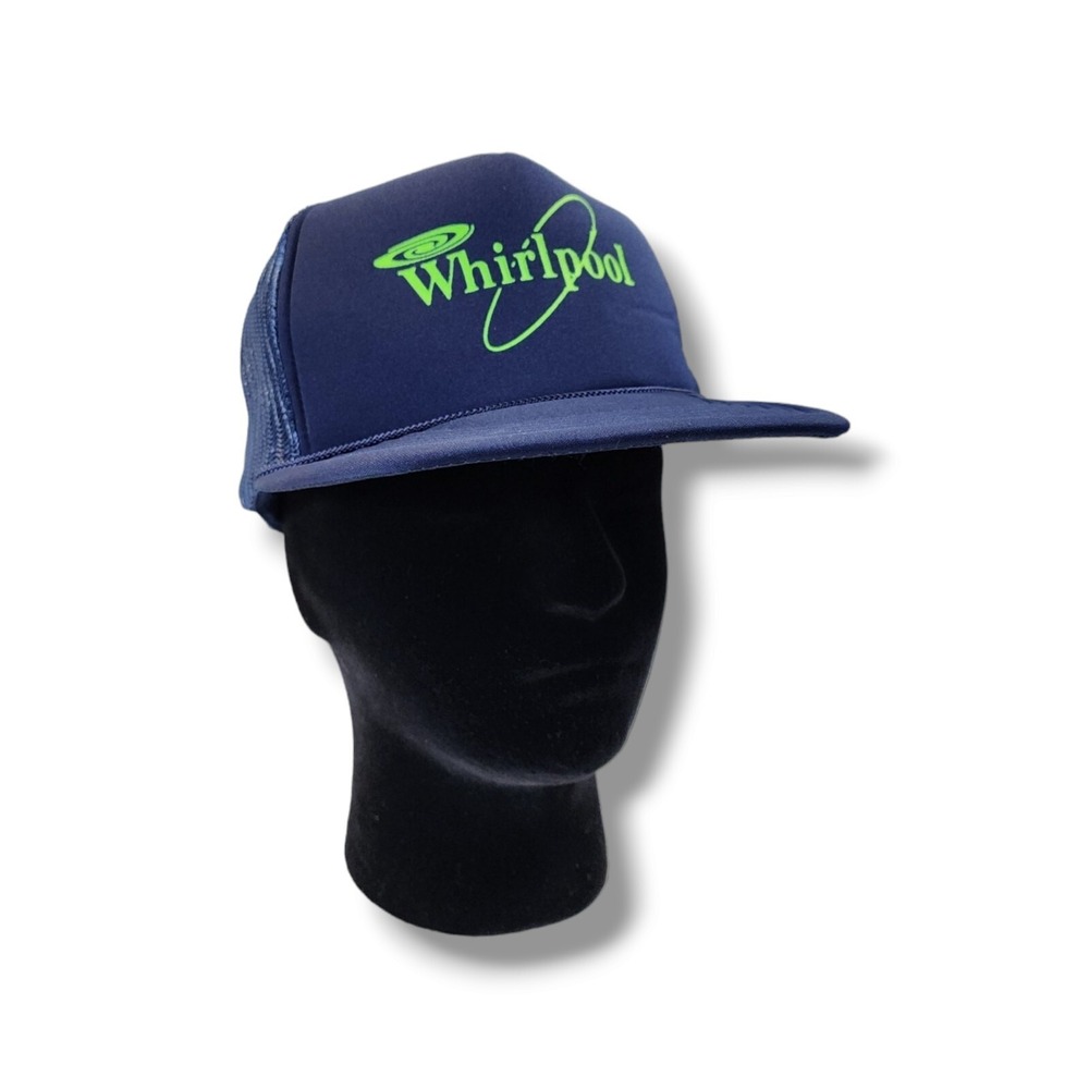 Vintage Whirlpool Corporation Mesh Trucker Snapback Blue Rope Hat Cap